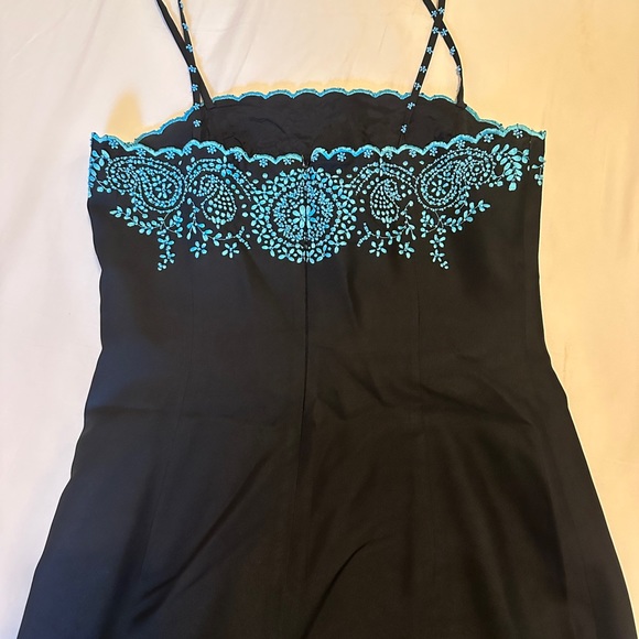 100% Silk Ann Taylor Mini Black Beaded Dress - Picture 5 of 5